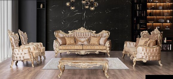 Sofagarnitur 3+3+1+1 Sitzer Couchtisch Sofa Sessel Sofas Relax Luxus Set 5tlg