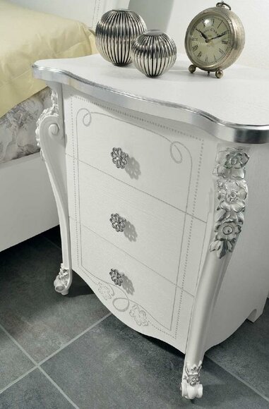 Nachttisch Weiß Stil Luxus Möbel Nachttische Holz Schlafzimmer Italienische Neu