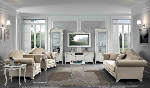 tv Schrank Holz rtv Vitrine Wohnzimmer Wohnwand Design Bizzotto Set 2tlg. Weiß