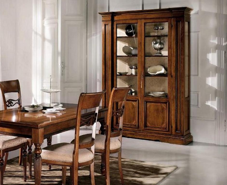 Holzvitrine Luxuriöses Klassisches Sideboard Design Möbel Italienisch Braun