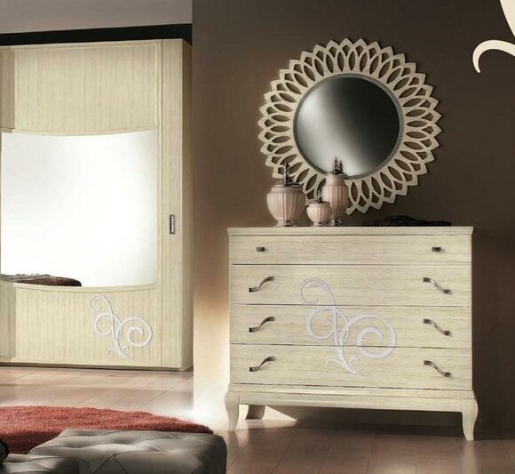Kommode Spiegel Holz Kommoden Garnitur Modern Schrank Konsole Set 2tlg