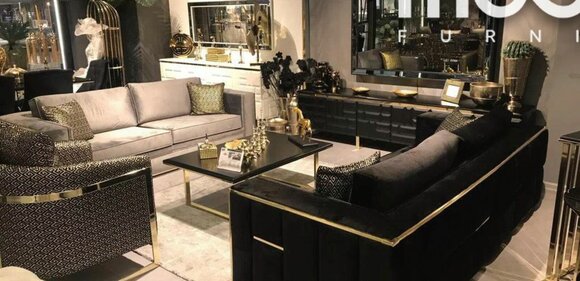 Sofagarnitur 3+3 Sitzer Sofa Sessel Sofas Luxus Garnitur Set Samt Stoff Gruppe