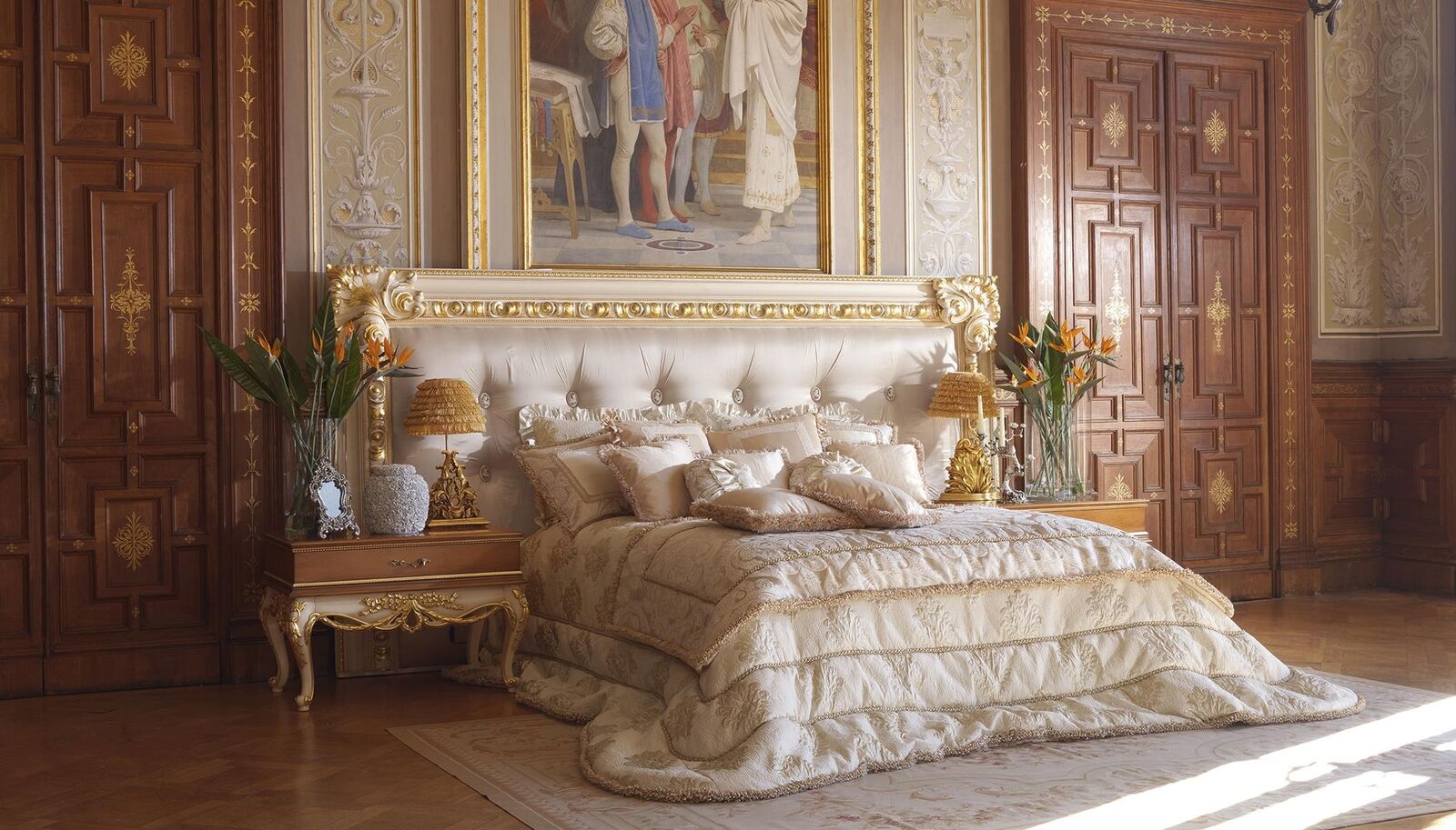Chesterfield Bett Luxus Doppel Betten Italienische Möbel Einrichtung Boiserie