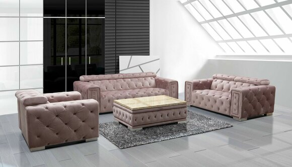 Klassische Design Couch Chesterfield 3+1 Sitzer Couch Sitz Polster Garnitur Neu