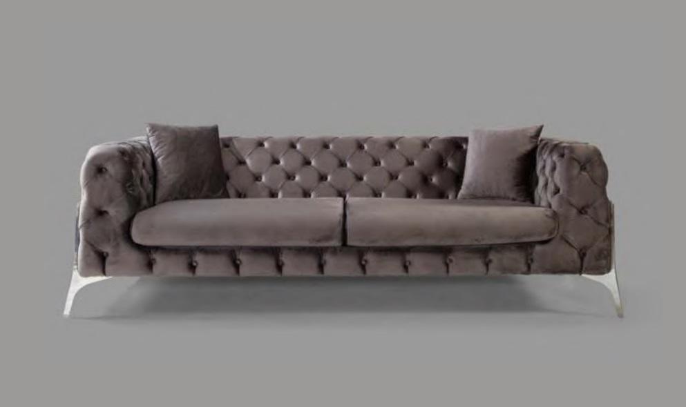 Sofa 3 Sitzer Farbe Grau Wohnzimmer Design Stil Möbel Moderne Sofas