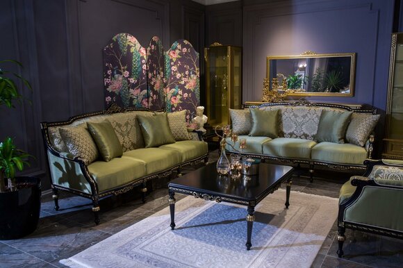Sofagarnitur 3+3+1 Sitzer Couchtisch Sofa Sessel Sofas Möbel Set 4tlg