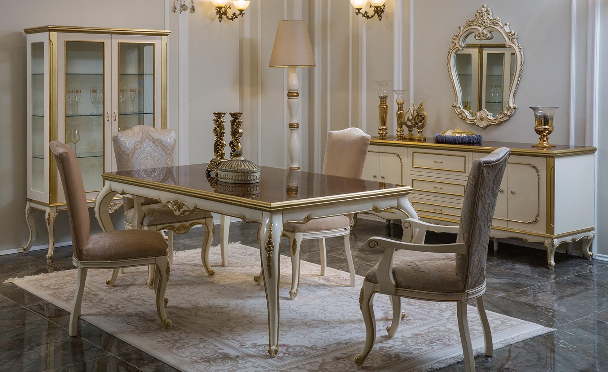 Esszimmer Set 8tlg Esstisch Stuhl Kommode Vitrine Spiegel Ess Tische