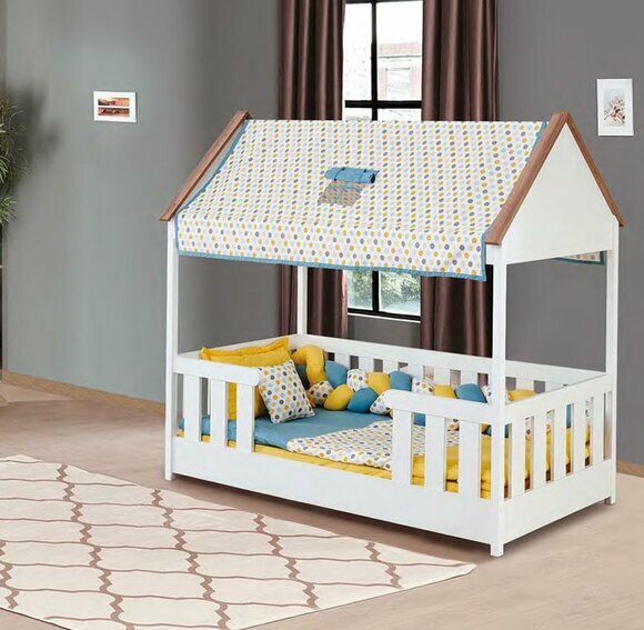 Niedriges Bett Himmelbett Betten Schlafzimmer Himmelbetten Kinderzimmer Holz Neu