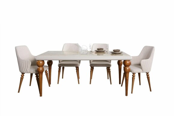 Esszimmer Set Tisch 4x Stühle Stuhlgruppe Garnitur 5tlg Esstisch Garnitur Tisch