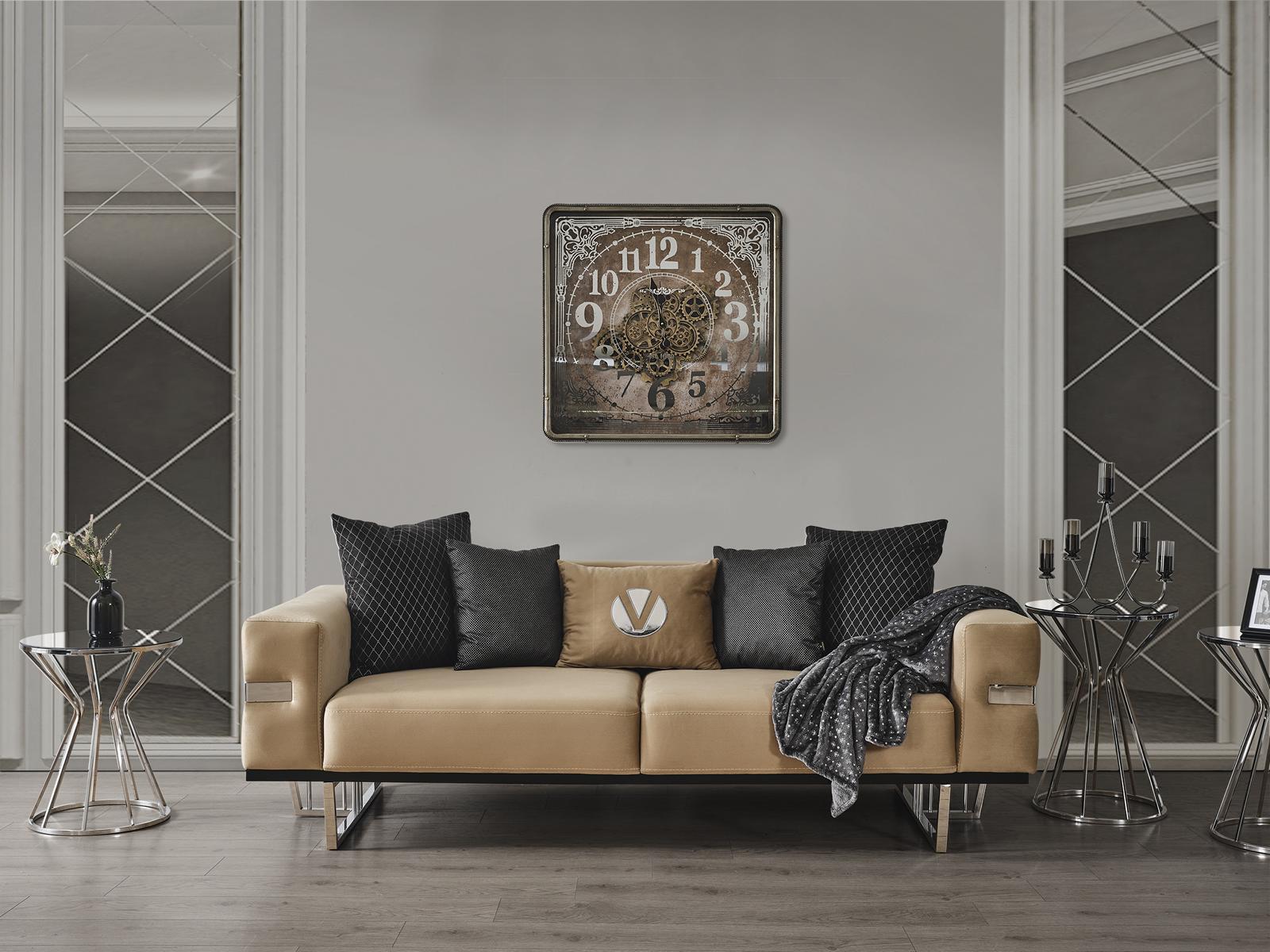 Luxus Couch mit Edelstahl Füßen Sitz Polster Designer Couchen Möbel 230cm