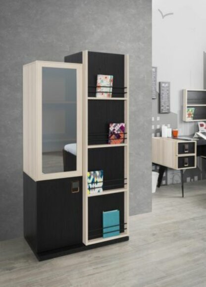 Bücher Regal Schwarz Jugendzimmer Regale Schrank Holz für Möbel Neu