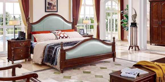 Bett Doppelbett Holzbett Möbel Massivholz Schlafzimmer Holz Betten