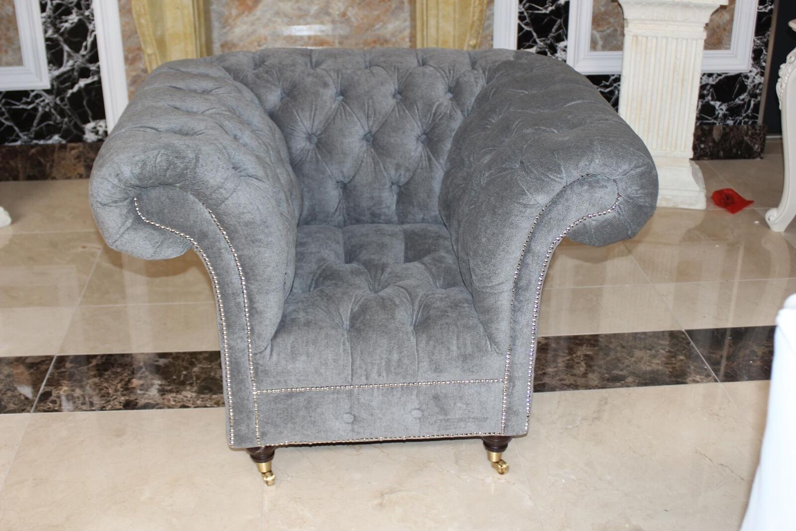 Chesterfield Sessel Loungesessel Clubsessel Cocktailsessel Textil Sessel Sofort