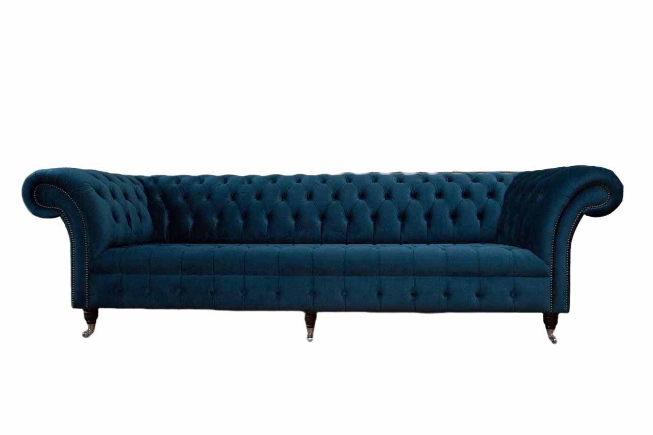 Design Sofa Chesterfield Polster Modern Textil Stoff 4 Sitzer Schlaf Neu