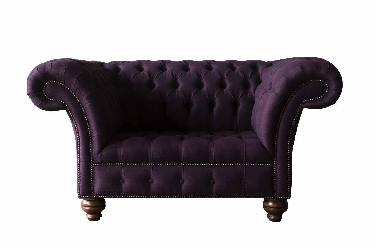 Design Chesterfield Stoff Couch Sessel 1.5 Sitzer Polster Sofas Lounge