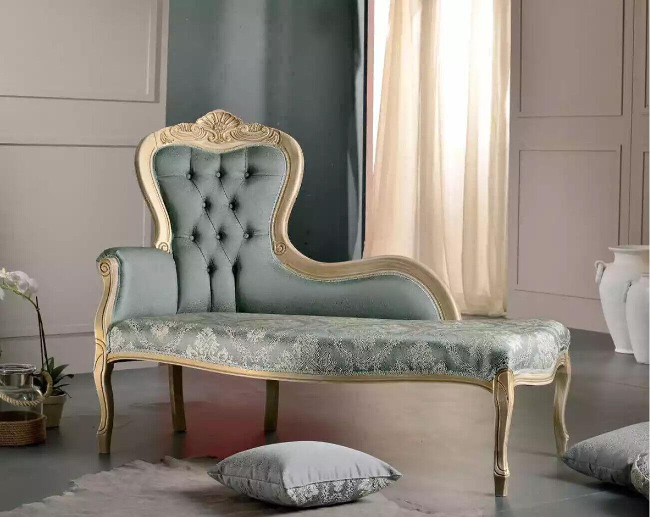 Luxus Möbel Chaiselongue Wohnzimmer Klassischer Design Textil Polster