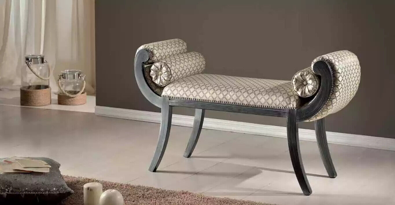 Sitzbank Polsterbank Wohnzimmer Luxus Klassische Hocker Sitzmöbel