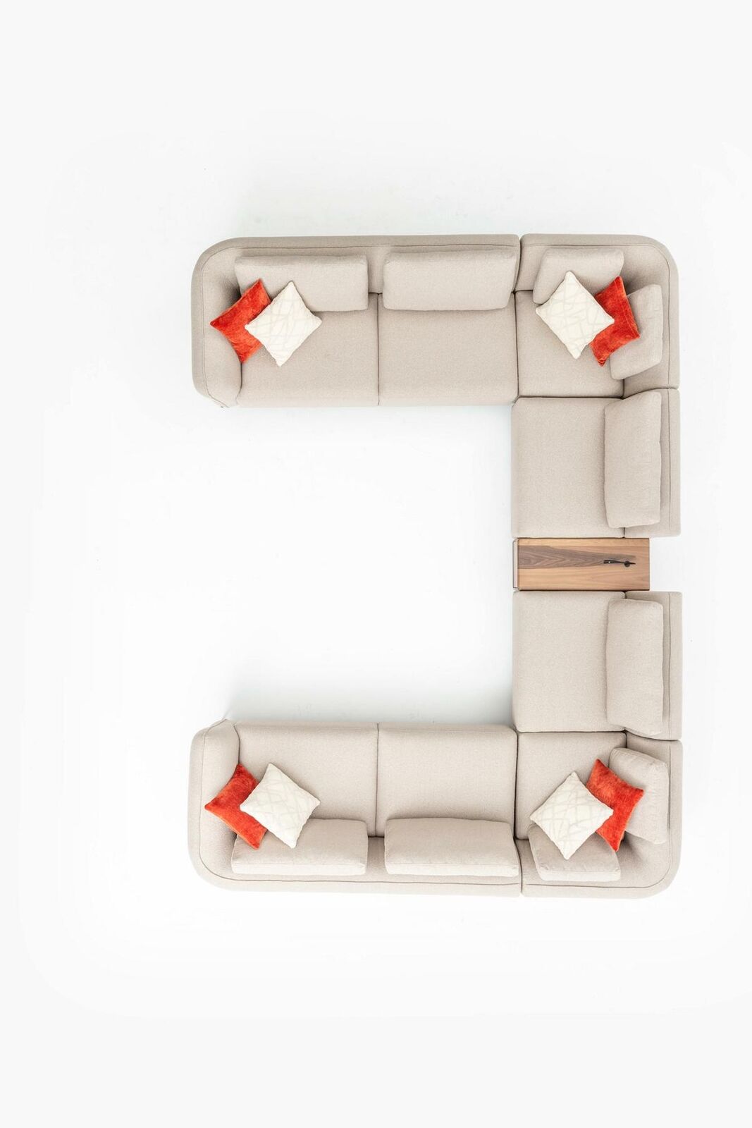 Sofa Beige Wohnzimmer Polstersofa Design Modern Ecksofa U- Form Neu