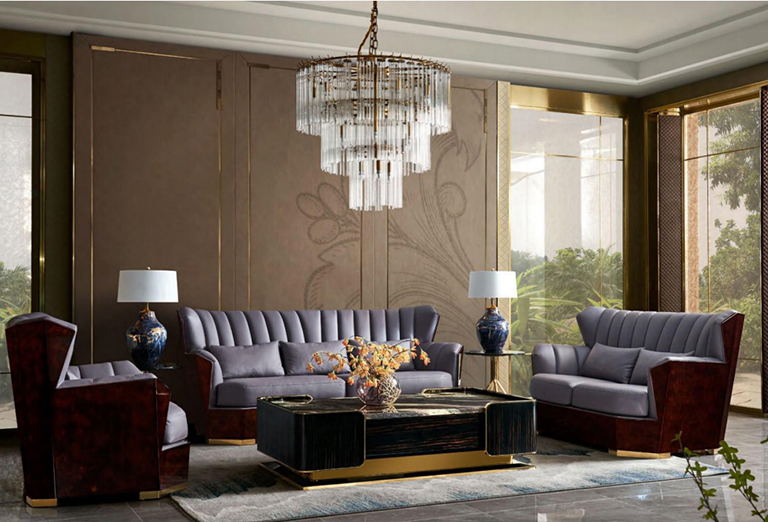Komplett Set Sofagarnitur 321 Sitzer Couchtisch Designer Modern Ledersofa 4tlg.