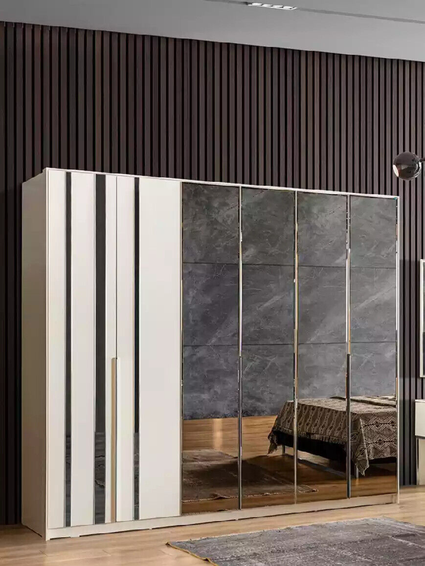 Kleiderschrank Luxus Schlafzimmer Holz Schrank Glasschrank Möbel Design