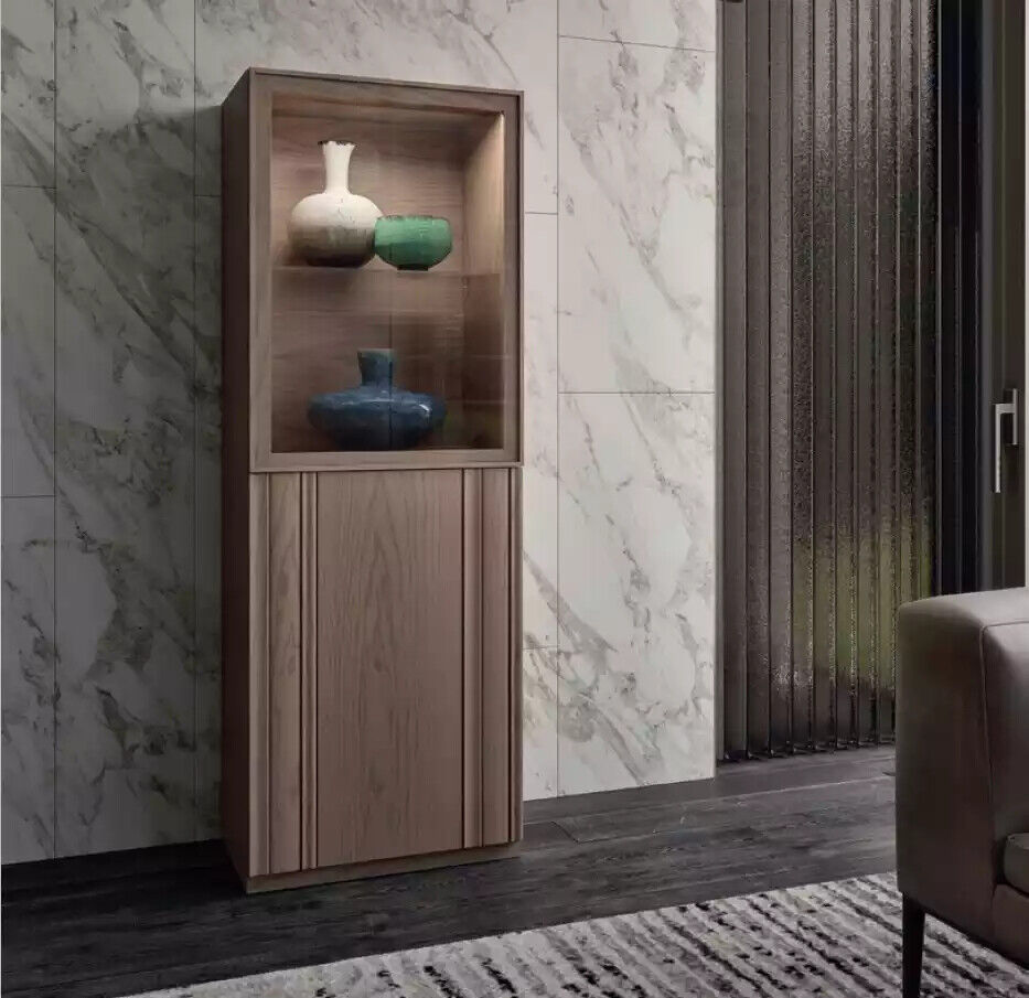 Vitrine Stil Modern Glasvitrine Schrank braun neu wohnzimmer