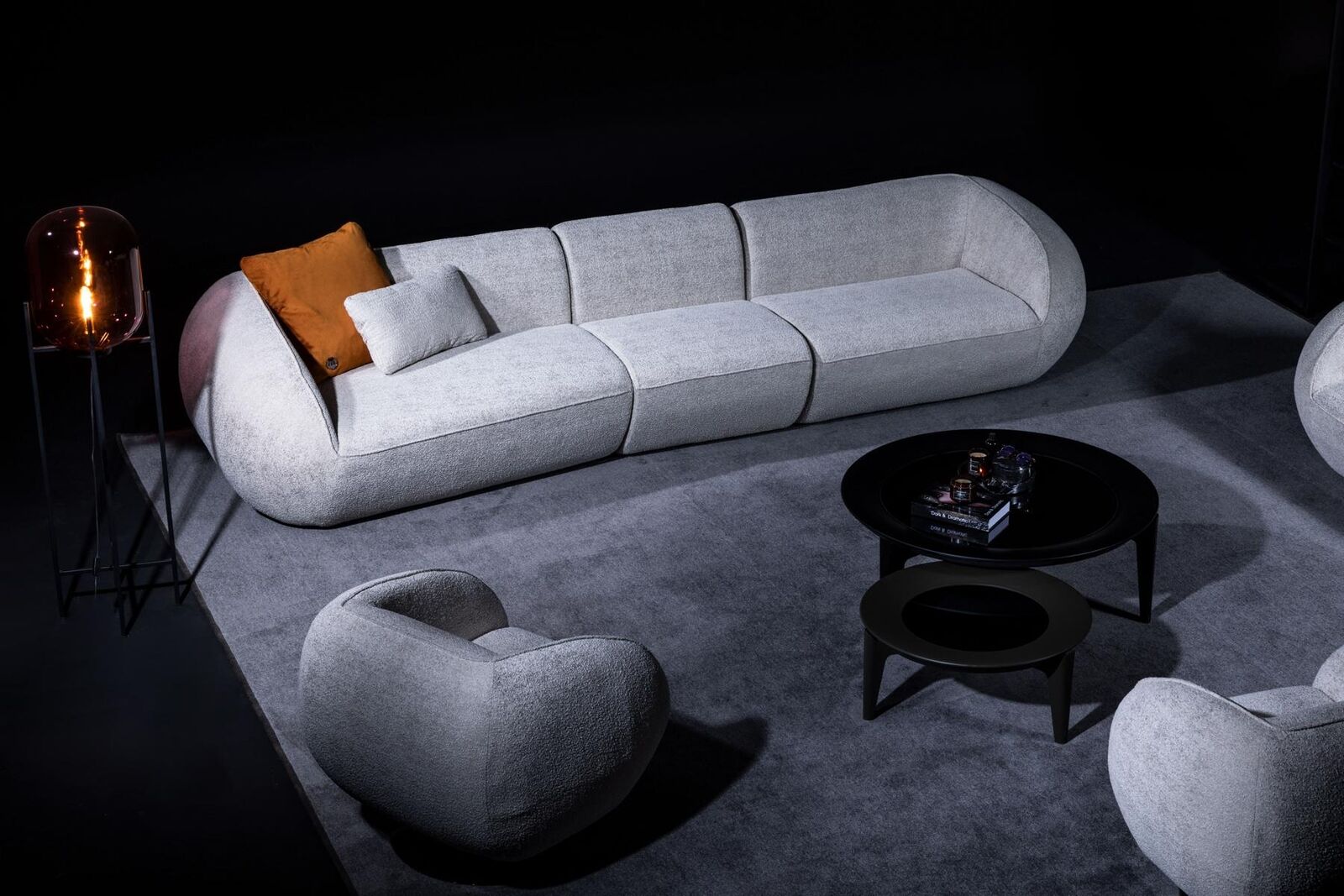 Wohnzimmermöbel Set Fünfsitzer Sessel Polstermöbel Sofa Möbel Design 2tlg