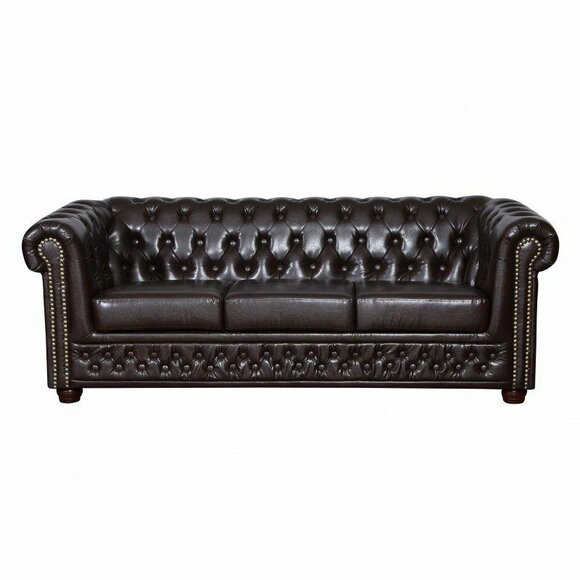 Chesterfield Sofagarnitur Sofa 3+1 Couch Polster Set Sofas Couchen Leder Möbel
