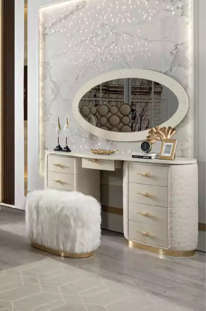 Schminktisch Set Konsole Spiegel Schlafzimmer Möbel Design Hocker
