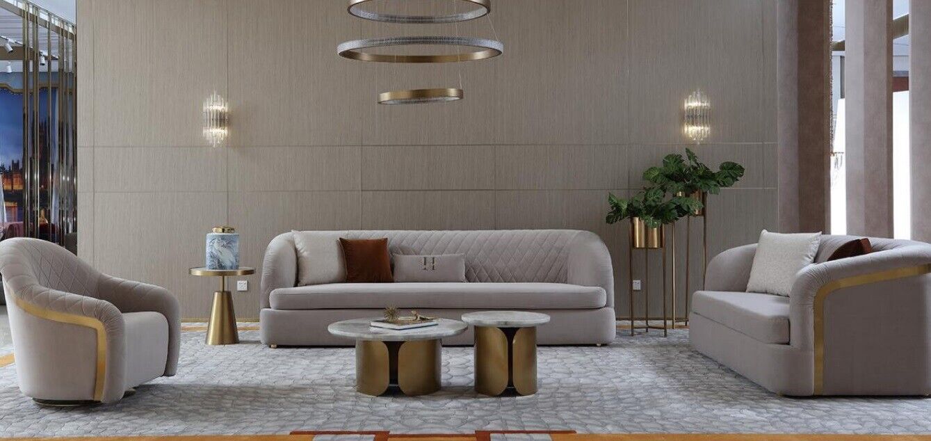 Designer Rund Couchtisch Wohnzimmertisch Kaffeetisch Sofa Tisch Beistell Marmor