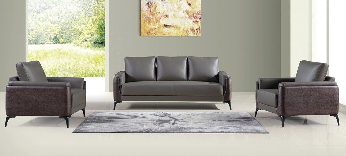 Sofagarnitur 3+1+1 Sitzer Set Design Sofas Polster Couchen Leder Relax Moderne