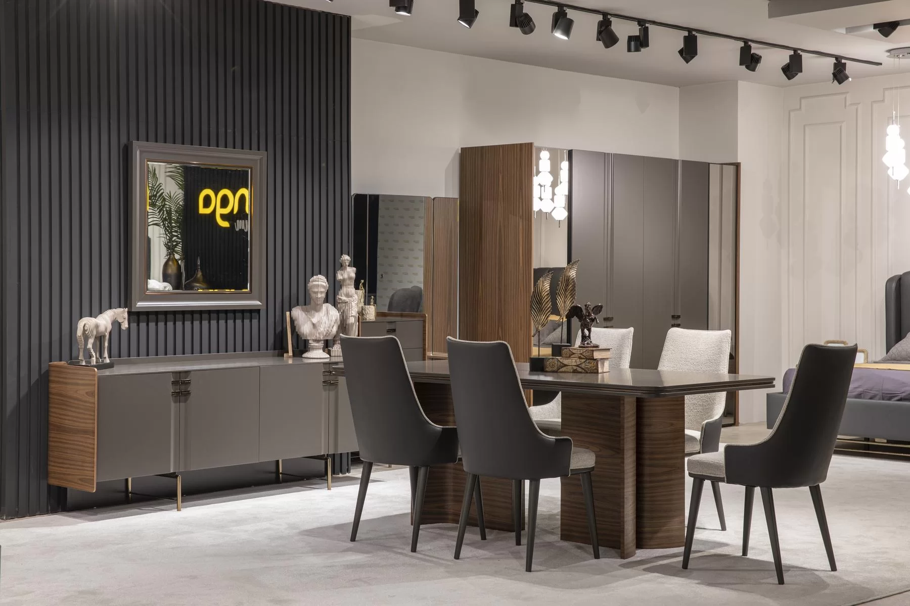Luxus Esszimmer Set Esstisch 6x Stühle Sideboard Essgruppen Essgarnitur 8 tlg