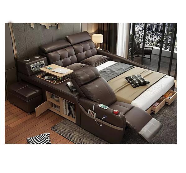 Multifunktion Design Bett Big Kunstleder Hotel Polster 180x200 Betten Neu