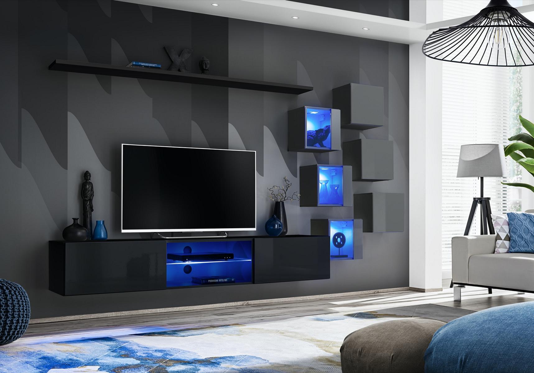 TV-Ständer Wohnwand Sideboard Luxus Garnitur Modern Designer Regale Komplett