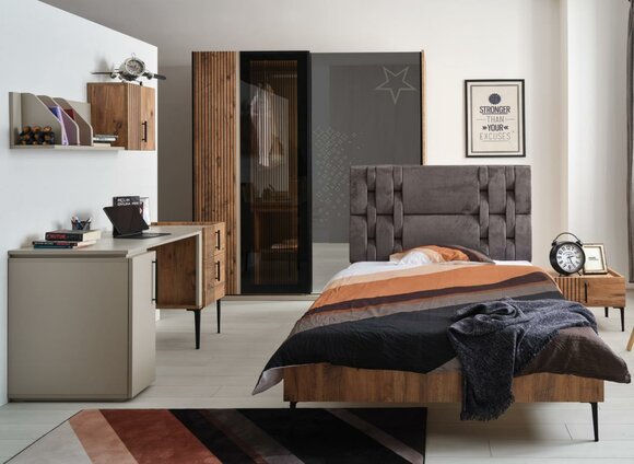 Schlafzimmer Möbel Jugendzimmer Kinderzimmer Bett Kleiderschrank 4tlg.