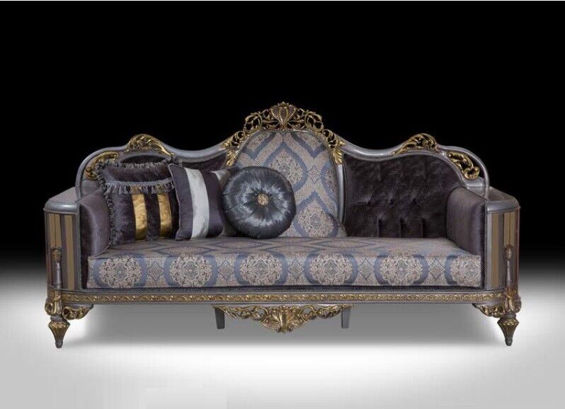 Sofa 3 Sitzer Textil Holz Modern Sofa Polster Couch Sofas Design Luxus Neu Sofa
