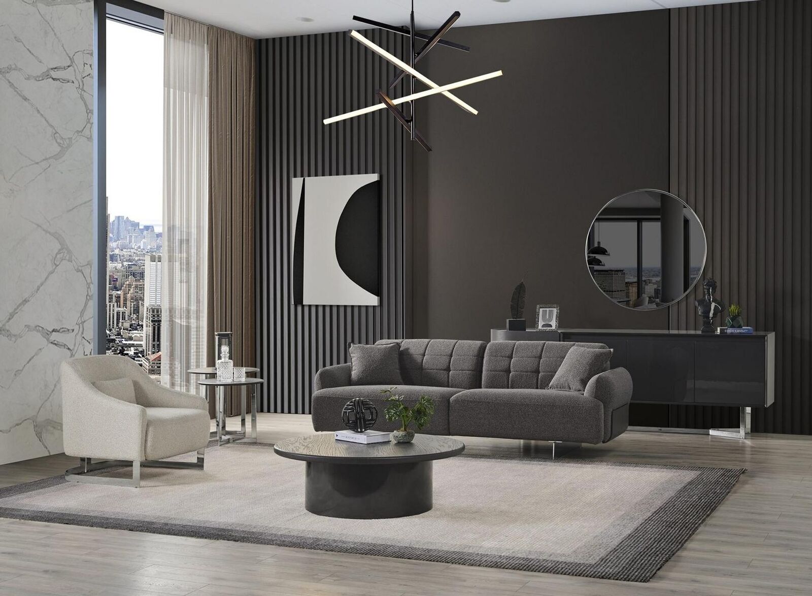 Luxus Couchen Polstersofa Weiß Komplette Dreisitzer Sessel 2tlg Sofas