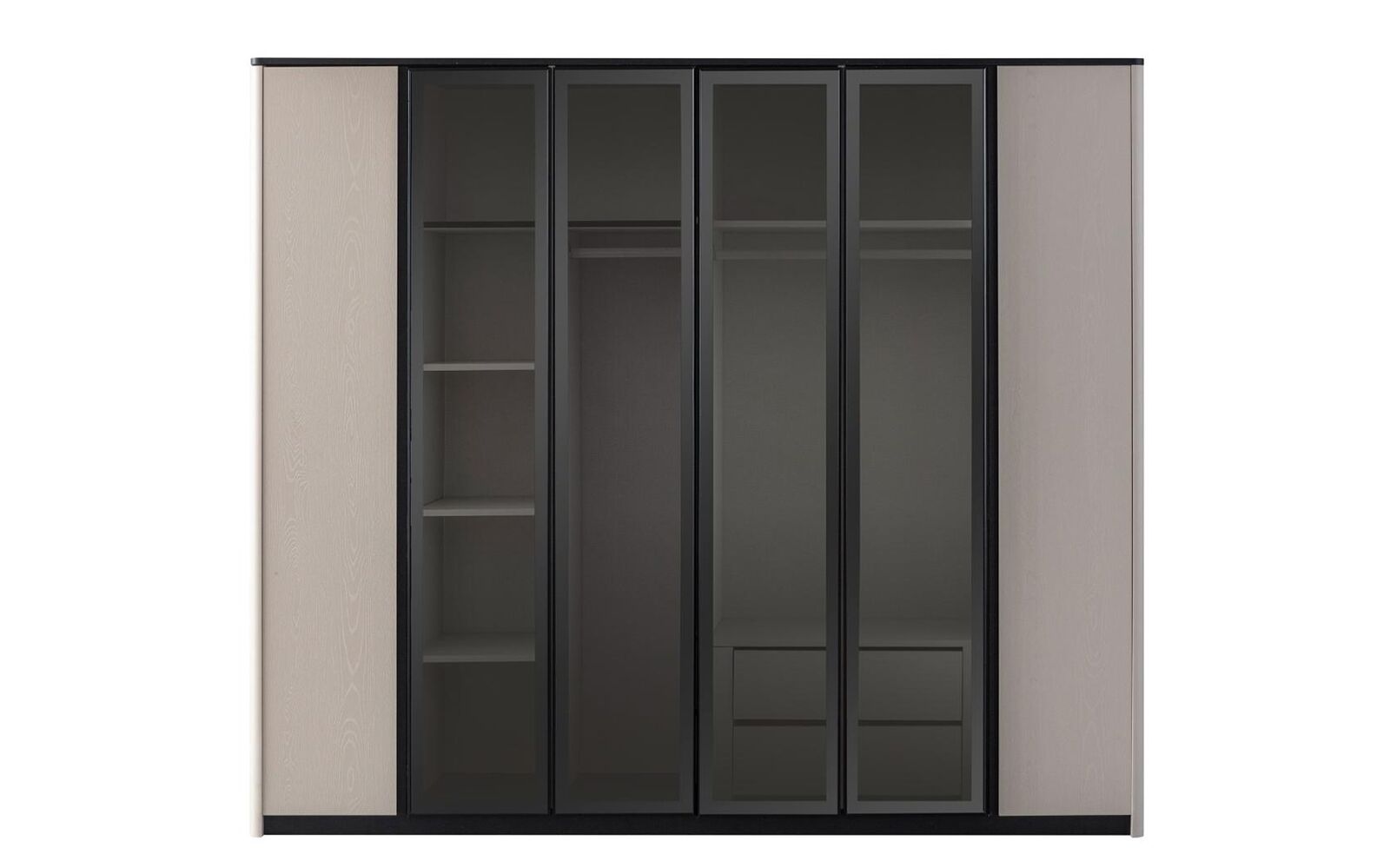 Kleiderschrank Garderobenschrank Schrank Moderne Holzschrank Grau