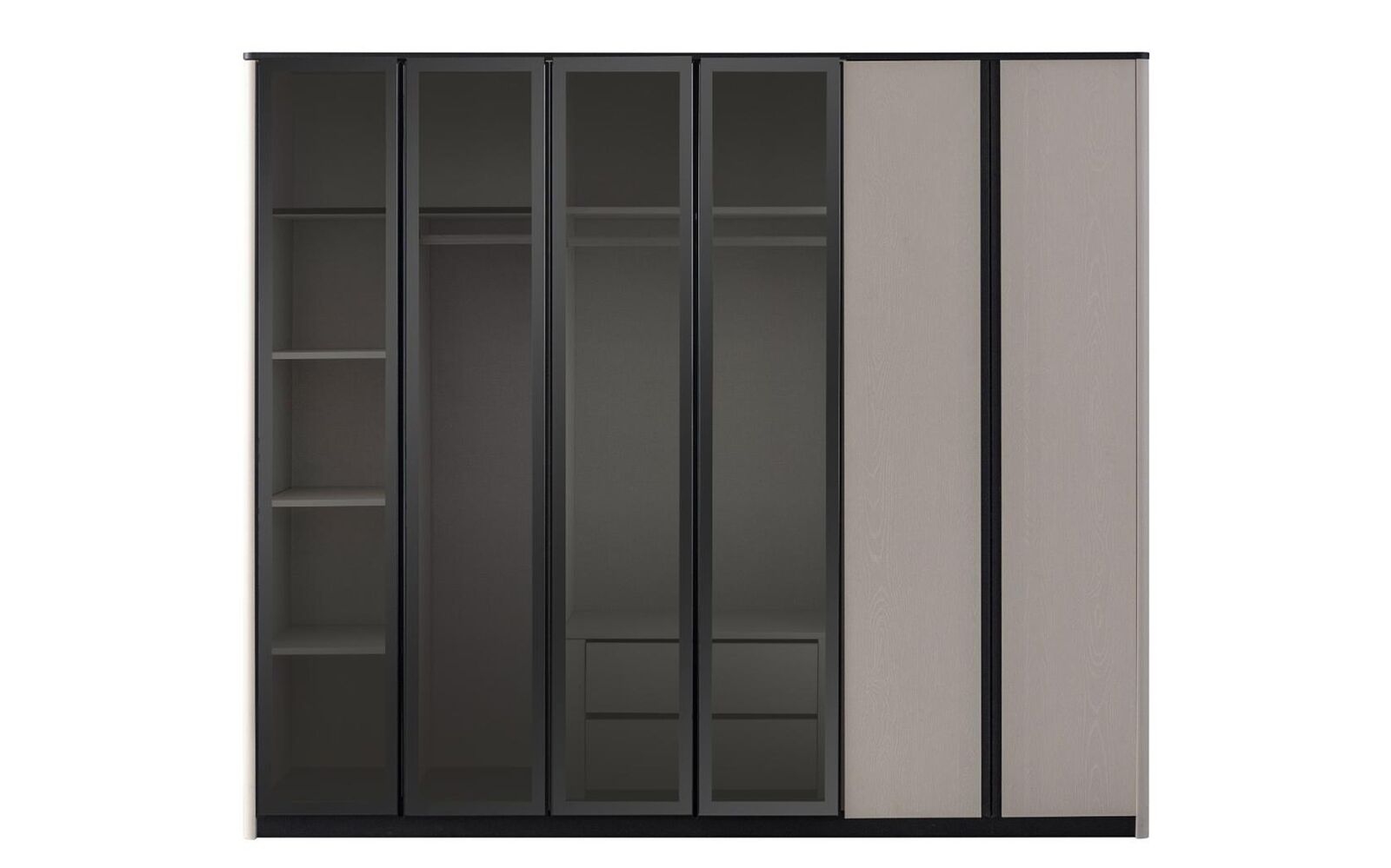 Holzschrank Schrank Kleiderschrank Garderobenschrank Moderne Grau