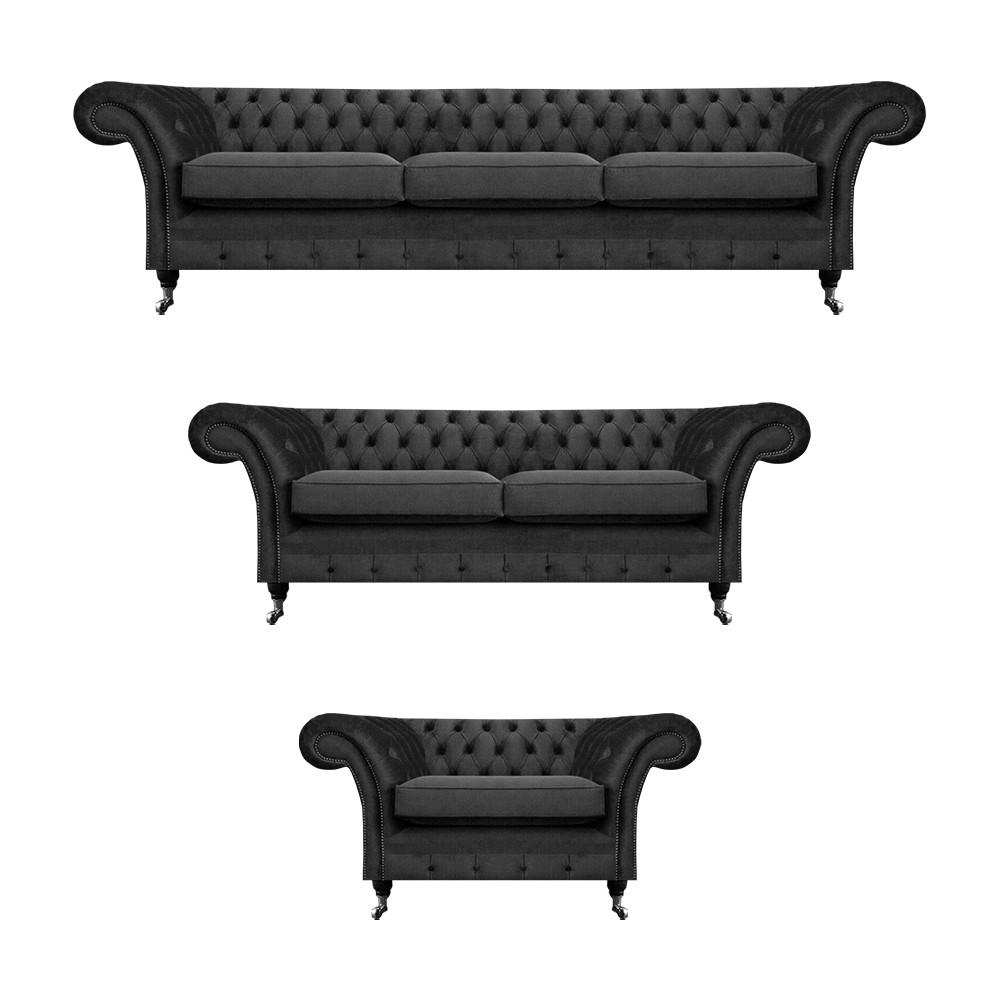 Sofagarnitur Sofas Couchen Wohnzimmer Sessel Chesterfield Einrichtung 3+2+1
