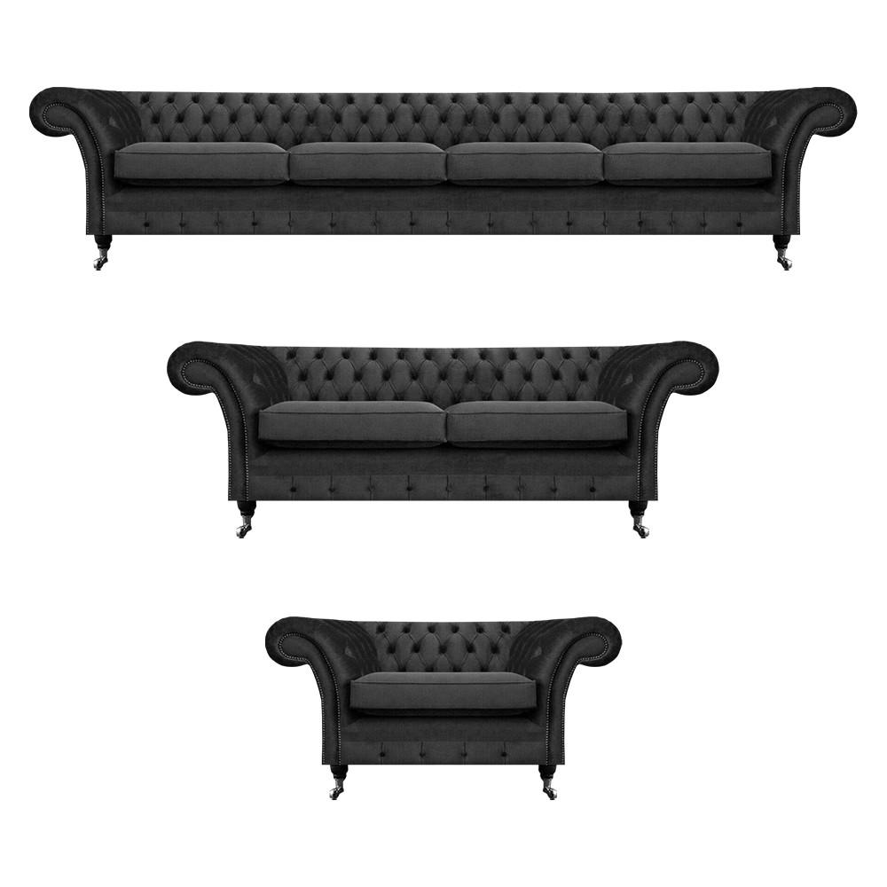 Komplett Set Chesterfield Sofas Einrichtung Sofagarnitur Sessel Wohnzimmer 4+2+1