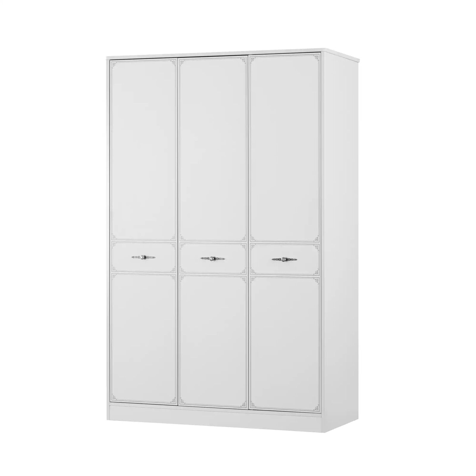 Holzschrank Luxus Kleiderschrank Schrank Möbel Holz Weiß 3 Tür