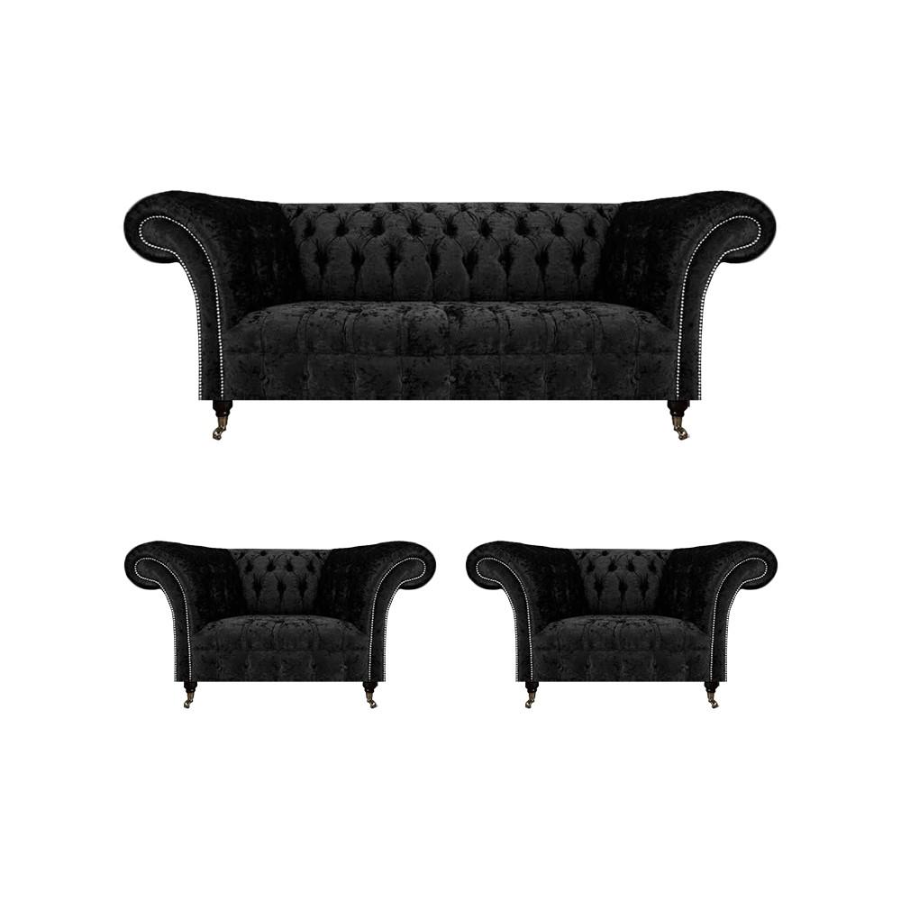 Wohnzimmer Sofa Set Chesterfield Einrichtung Luxus Komplett 2x Sessel