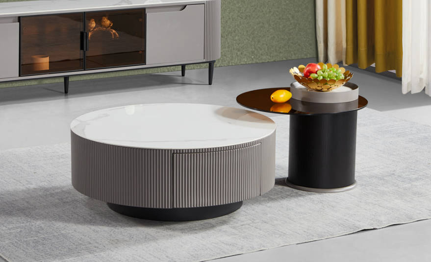 Runder Set 2x Couchtische Kaffeetisch Beistelltisch Design Wohnzimmer1