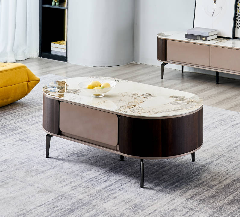 Designer Brauner Couchtisch Wohnzimmer Holz Möbel Beistelltisch Neu
