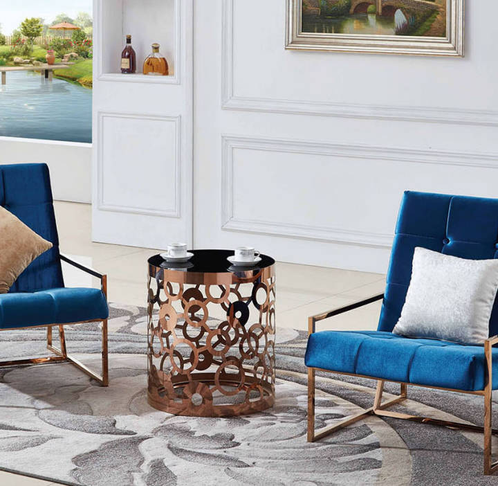 Couchtisch Kaffeetisch Beistelltisch Designer Tisch Edelstahl Gold Neu