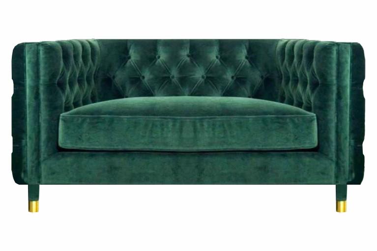 Textil Sofa Couch Zweisitzer Grün Design Möbel Modern Polstermöbel Chesterfield