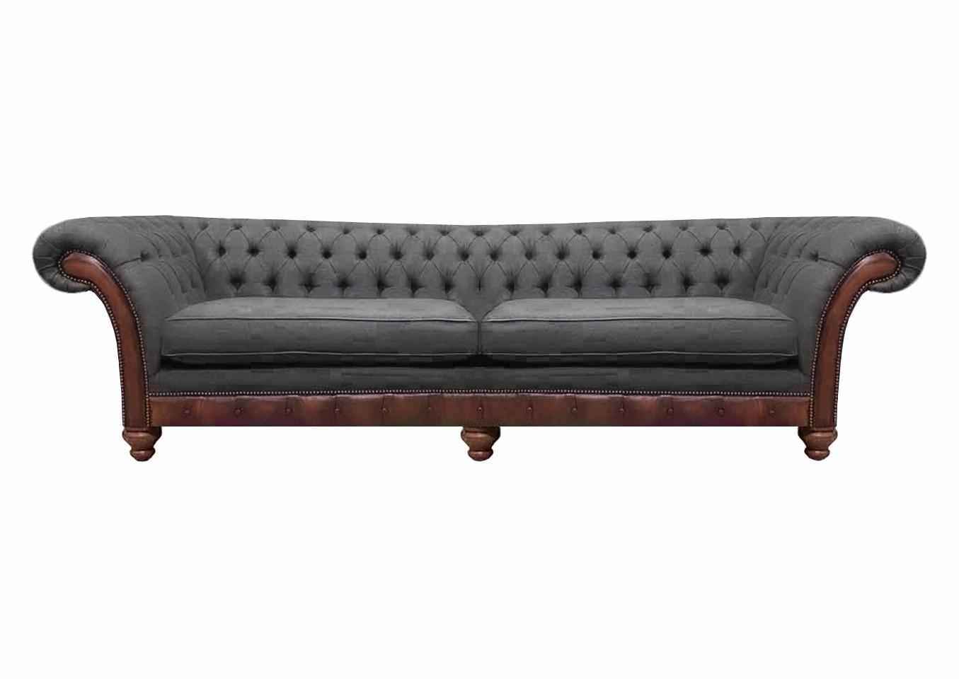 Grau Chesterfield Polstermöbel Sofa Couch Zweisitzer Wohnzimmer Textil Neu