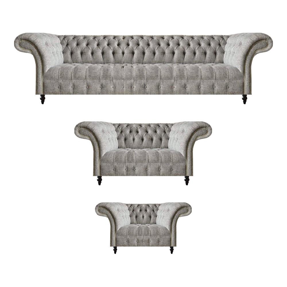 Design Möbel Set 3tlg Komplett Chesterfield Sofagarnitur Luxus Wohnzimmer