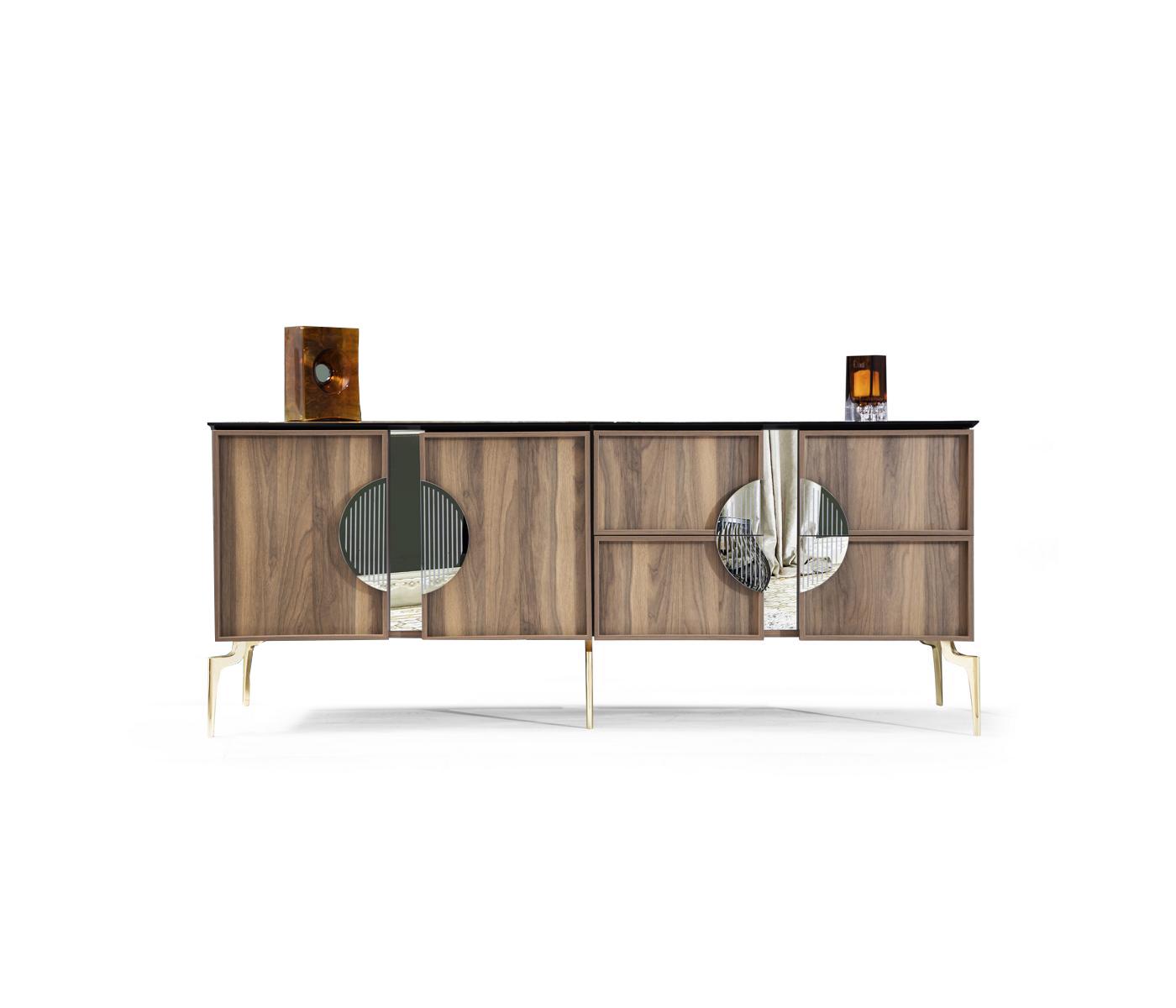 Sideboard, Luxus-Designer-Holzregal, Schrankmöbel, braune Kommode