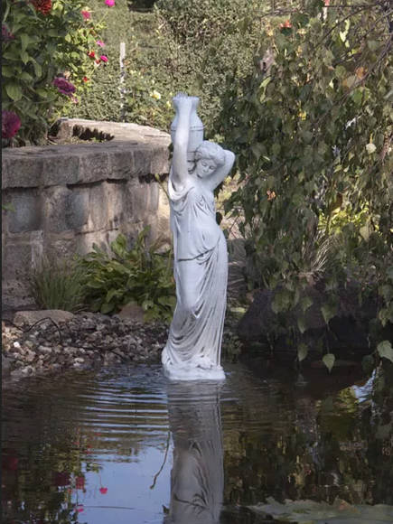 figur "Frau Fontäne" 92cm Teichfigur Menschen Steinguss Garten Deko